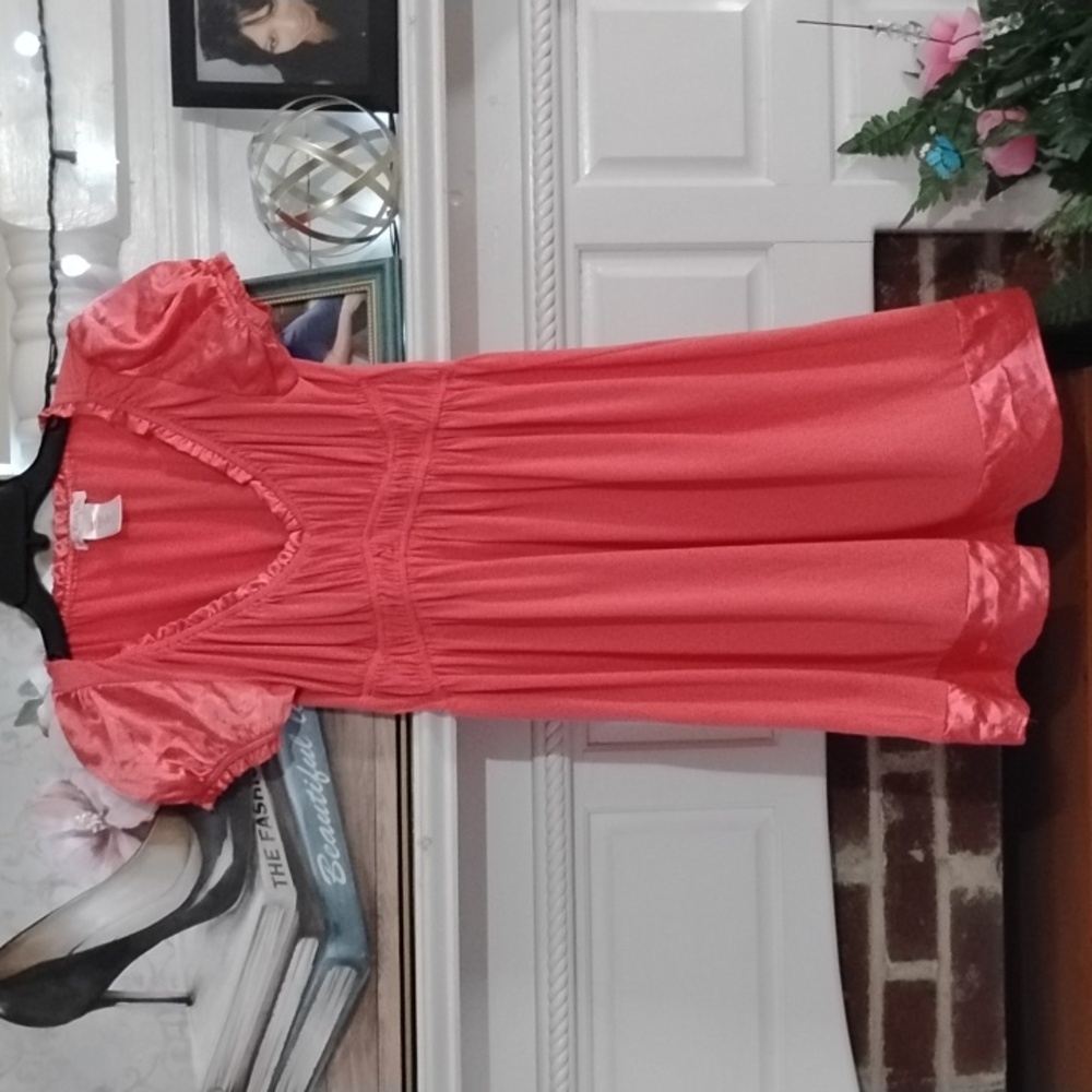 Peachy colored dress